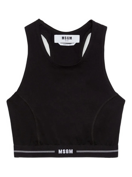  Msgm Racerback Striped Tank Top - Black 