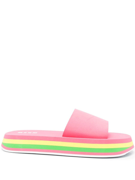  Msgm Rainbow-sole Open-toe Sandals - Pink 