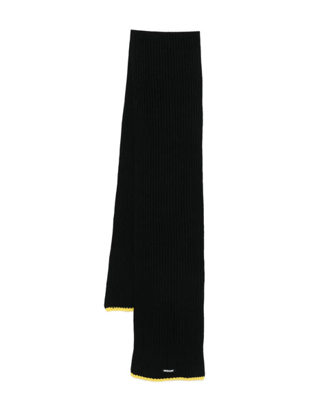  Msgm Ribbed-knit Scarf - Black 