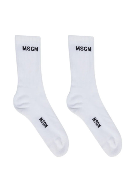  Msgm Ribbed Socks - White 