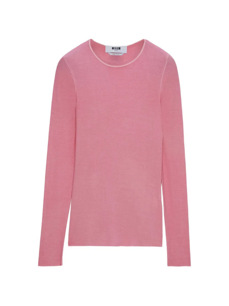  Msgm Round-neck Long-sleeved Top - Pink 