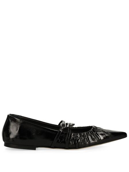  Msgm Ruched Ballet Flats - Black 