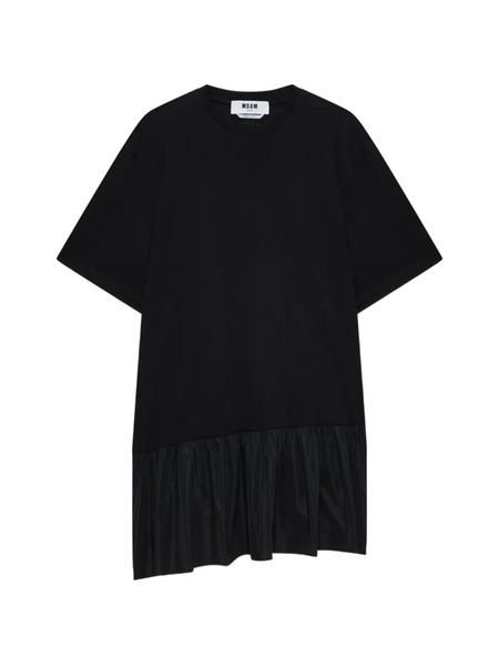  Msgm Ruffled-hem Mini Dress - Black 
