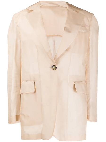  Msgm Single-breasted Boxy Jacket - Neutrals 