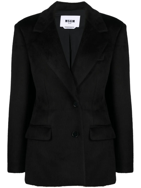  Msgm Single-breasted Peak-lapels Blazer - Black 