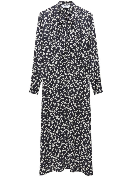  Msgm Spot-print Maxi Dress - Black 