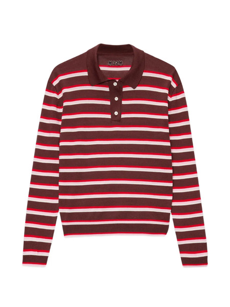  Msgm Striped Polo Knitwear - Brown 
