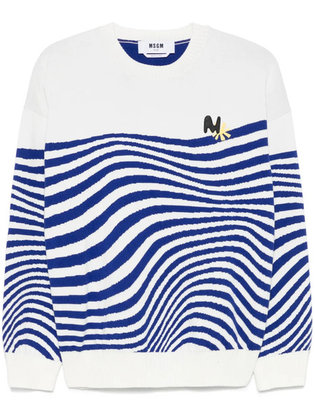  Msgm Striped Sweater - White 