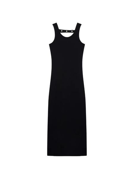  Msgm Stud-detail Midi Dress - Black 
