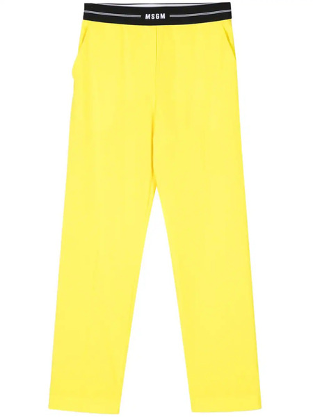  Msgm Tapered Virgin Wool Trousers - Yellow 