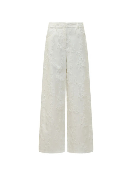  Msgm Textured Wide-leg Trousers - White 