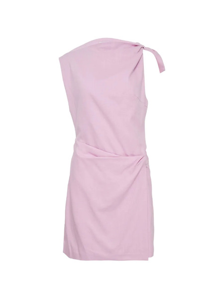  Msgm Tie Detail Cut-out Mini Dress - Pink 