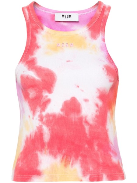  Msgm Tie-dye Ribbed Tank Top - Pink 
