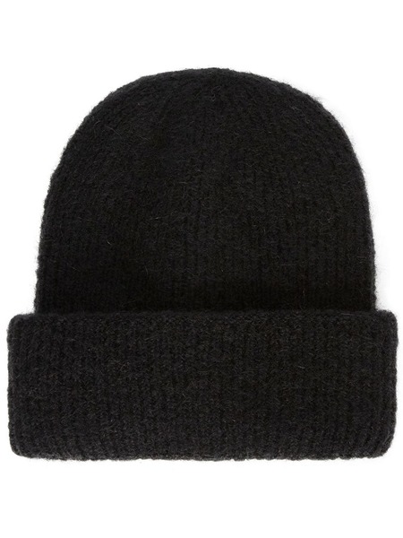  Msgm Turn-up Knitted Beanie - Black 