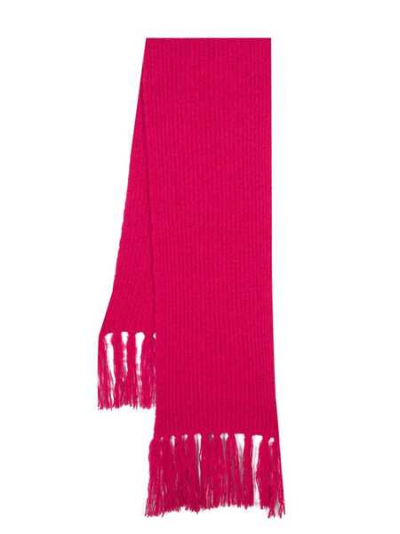  Msgm Waffle-knit Fringed Scarf - Pink 