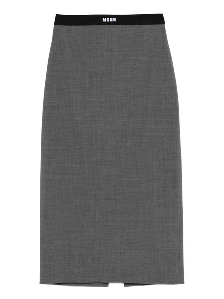  Msgm Waistband-detail Pencil Skirt - Grey 
