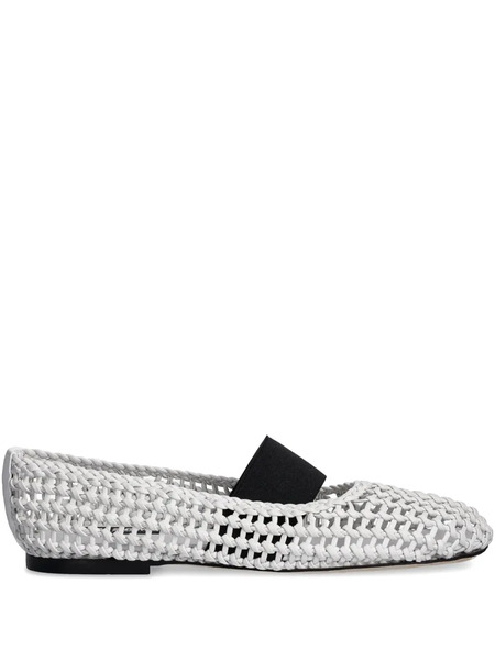  Msgm Woven Ballerina Shoes - White 