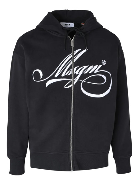  Msgm Zip Hooded Sweater - Black 