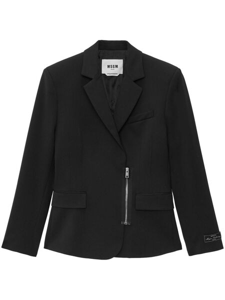  Msgm Zipped Single-breasted Blazer - Black 