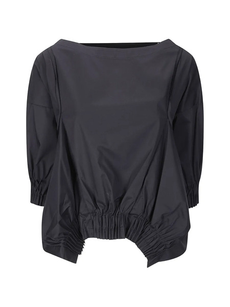  M.s.m. Asymmetric Pleated Blouse - Black 