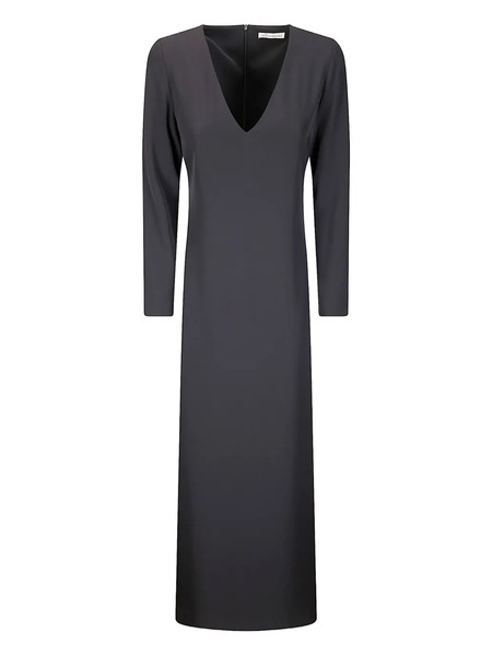  M.s.m. V-neck Long-sleeve Maxi Dress - Black 