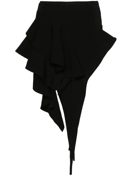  Mugler Asymmetric Knitted Mini Skirt - Black 