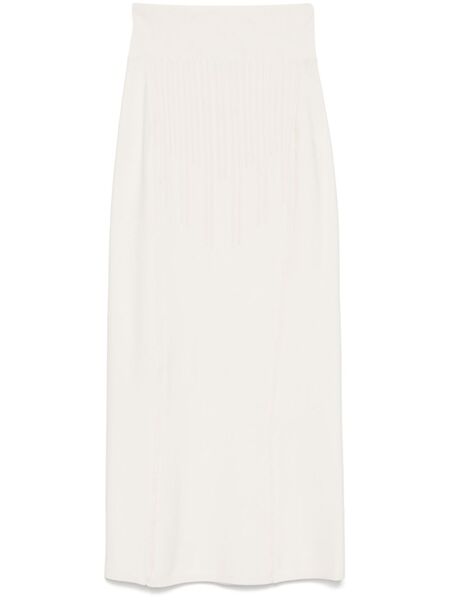  Mugler Boning-detail Midi Skirt - White 