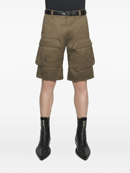  Mugler Buckle-straps Cargo Shorts - Green 