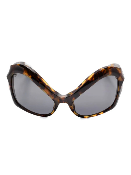  Mugler Cat-eye Frame Tortoiseshell-pattern Sunglasses - Brown 