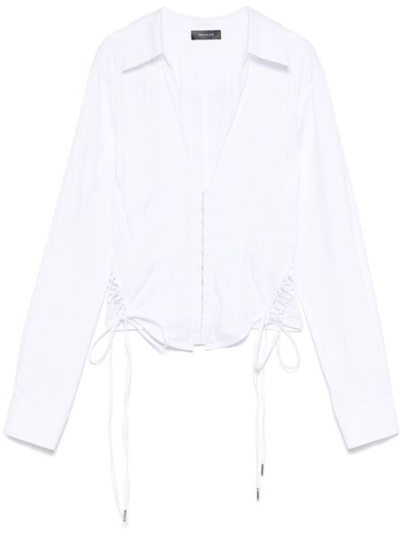 Mugler Corset Poplin Shirt - White 