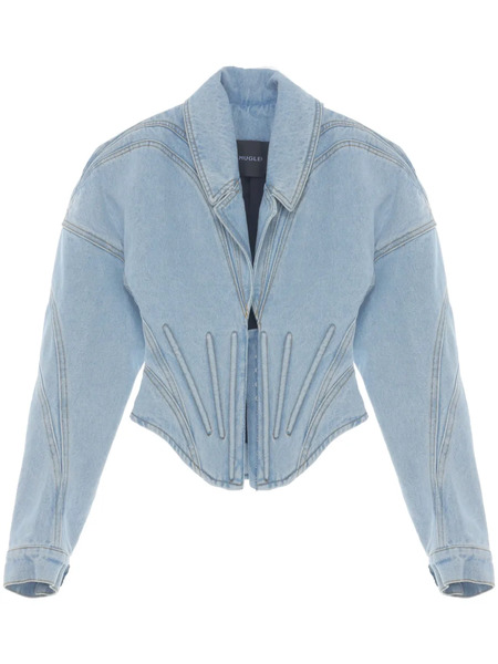  Mugler Corset-style Denim Jacket - Blue 