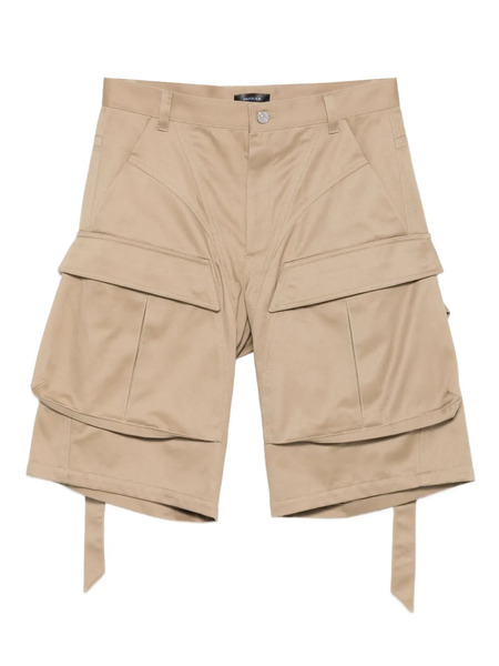  Mugler Cotton Cargo Shorts - Neutrals 