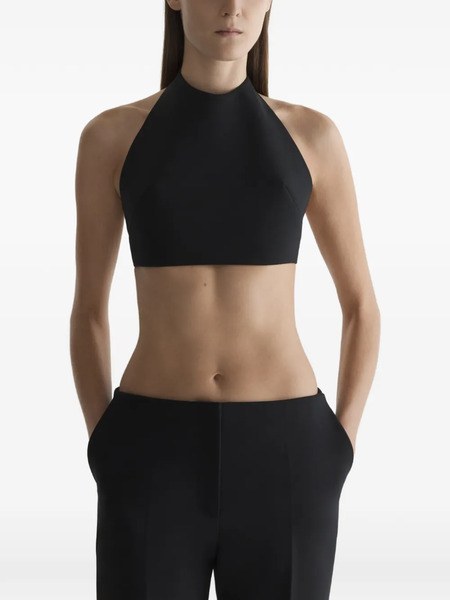  Mugler Cropped Top - Black 