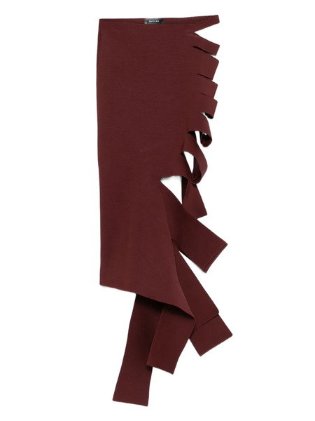  Mugler Cut-out Asymmetric Skirt - Red 