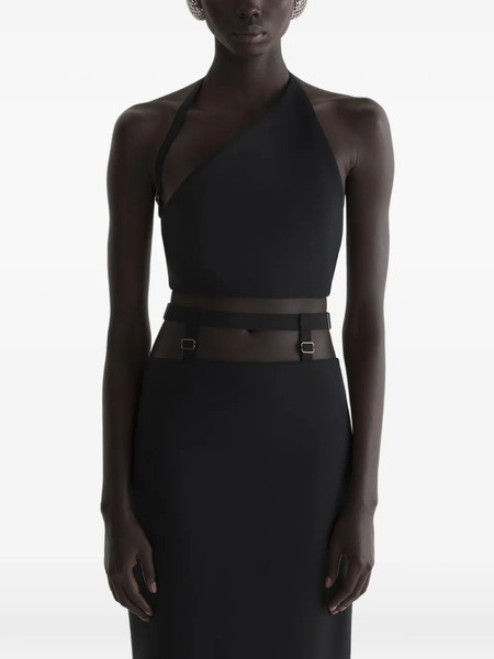 Mugler Cut-out Cropped Top - Black 