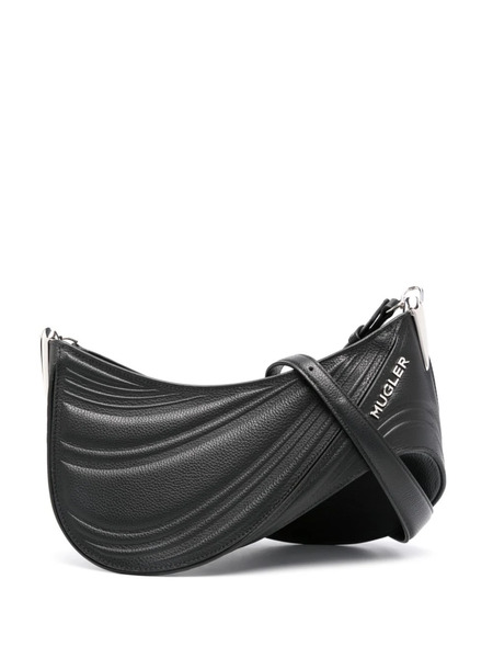  Mugler Debossed Shoulder Bag - Black 