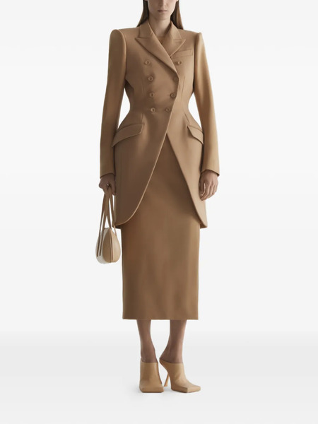 Mugler Double-breasted Coat - Brown 