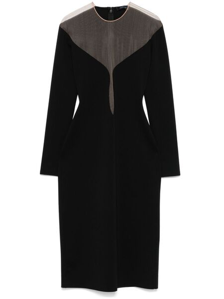  Mugler Double-layer Midi Dress - Black 