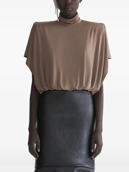  Mugler Drapped Bodysuit - Black 