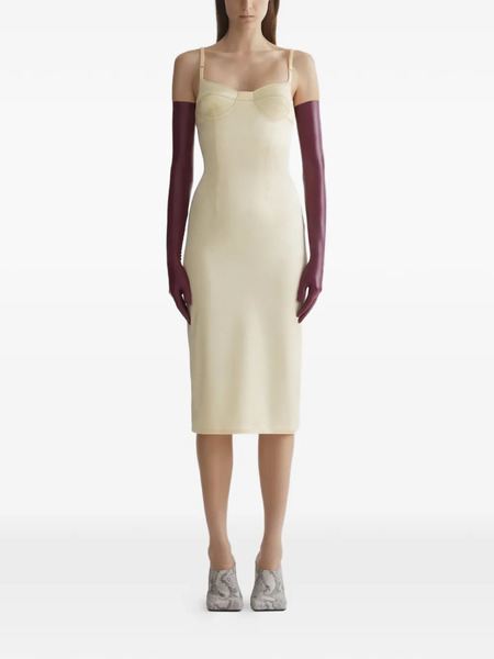  Mugler Fitted Lingerie Dress - Neutrals 
