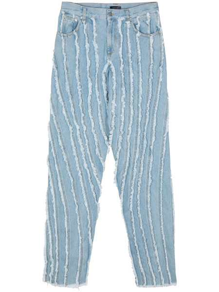  Mugler Frayed Panelled Jeans - Blue 