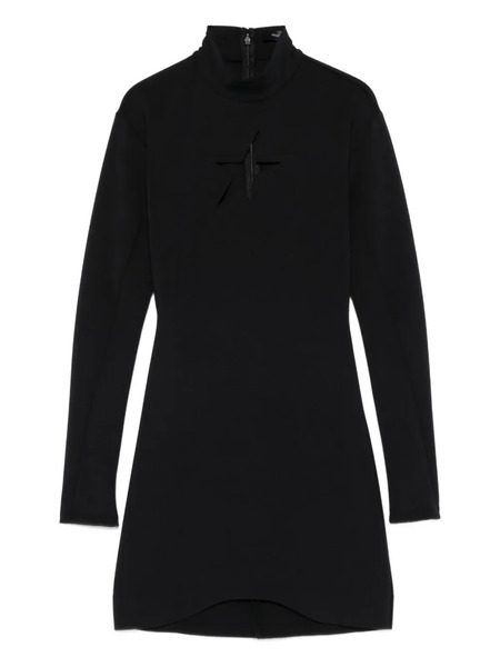  Mugler Keyhole-neck Long-sleeve Dress - Black 