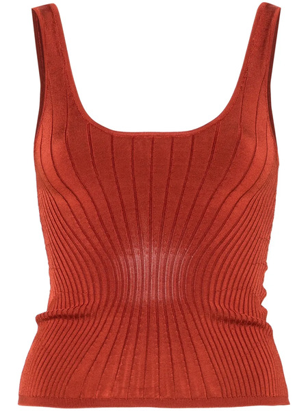  Mugler Knitted Tank Top - Red 