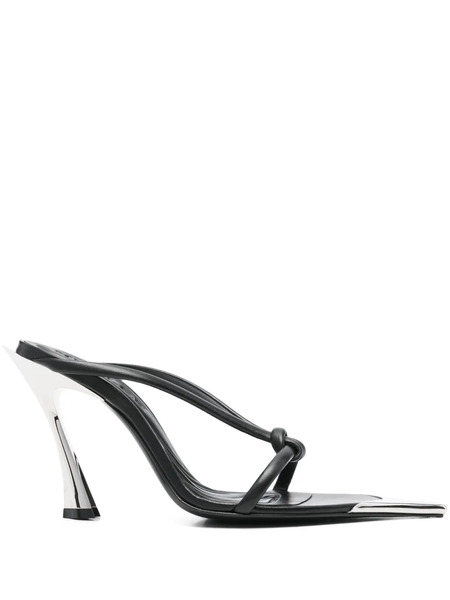  Mugler Leather Knotted Heeled Sandals - Black 