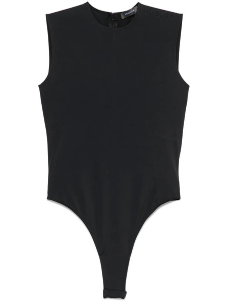  Mugler Logo-embossed Sleeveless Bodysuit - Black 