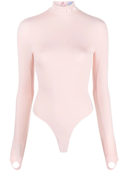 Mugler Logo-lettering High-neck Bodysuit - Pink 