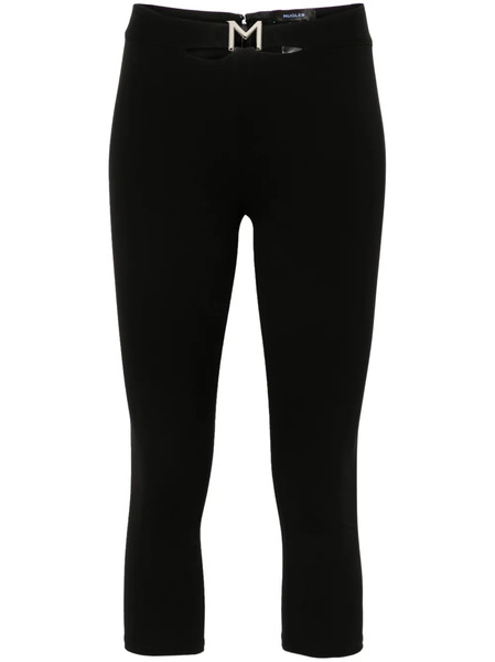  Mugler Logo Plaque Knee-length Trousers - Black 