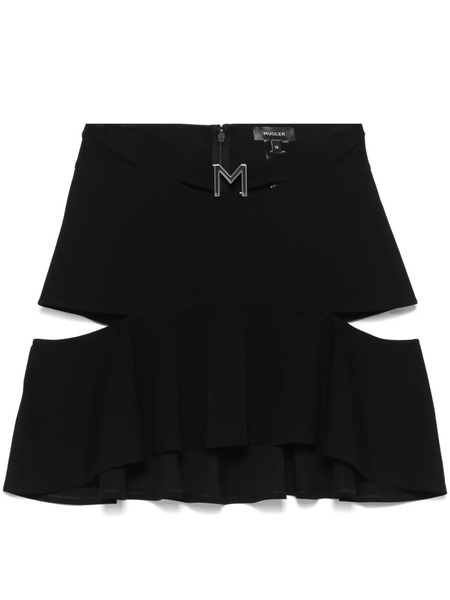  Mugler M-plaque Cut-out Mini Skirt - Black 