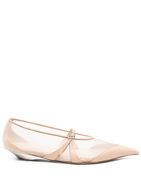  Mugler Mesh Fang Ballet Flats - Pink 