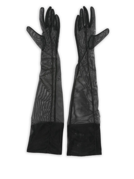  Mugler Mesh Long Gloves - Black 